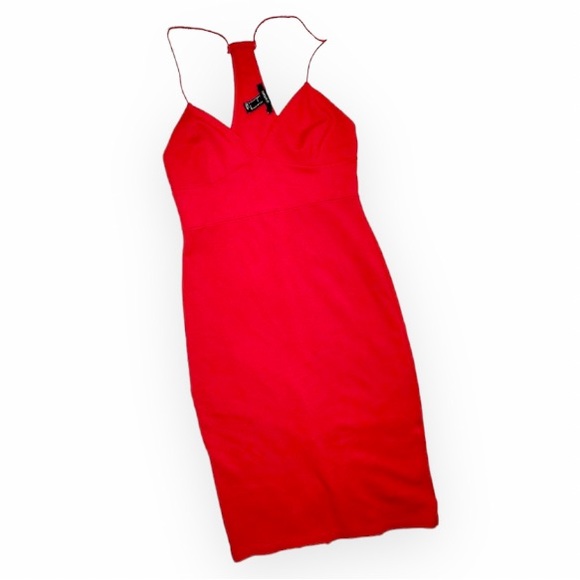 FOREVER 21 RED BODYCON DRESS SIZE MEDIUM - Picture 5 of 7